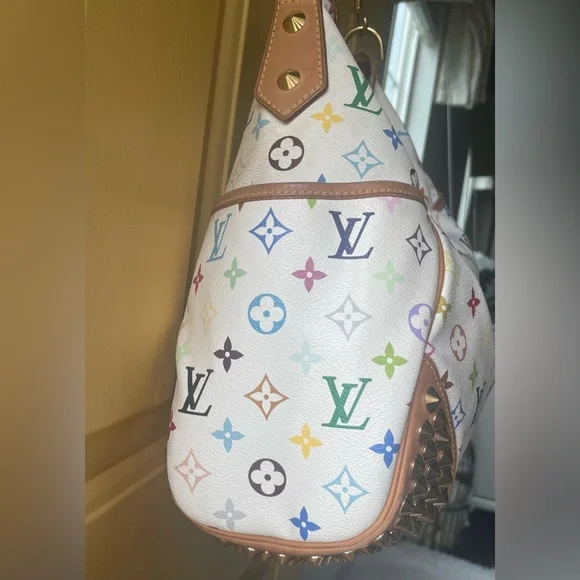 🏆LV Takashi Murakami Chrissie MM multicolor bag, Brass chain straps Limited Edt - Picture 6 of 14